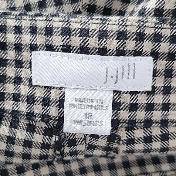 J Jill Black Tan Check Ankle/Cropped Pants Size 18W - Picture 5 of 7